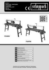 Scheppach 5906706901 Traduction Des Instructions D'origine