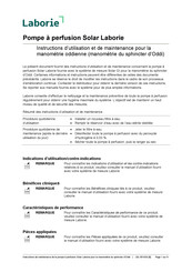 LABORIE Solar Instructions D'utilisation Et De Maintenance