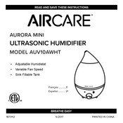 Aircare AURORA MINI Mode D'emploi