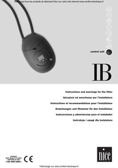 Nice IB Instructions Et Recommandations Pour L'installateur