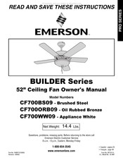 Emerson BUILDER CF700BS09 Manuel D'instructions