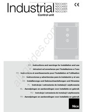 Nice NDCC2301 Instructions Et Avertissements Pour L'installation Et L'utilisation