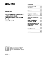 Siemens SINUMERIK 840D sl Consignes De Fonctionnement