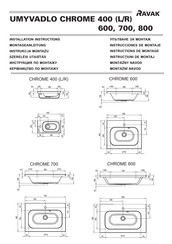 RAVAK UMYVADLO CHROME 400 R Instructions De Montage