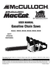 McCulloch MacCat EAGER BEAVER MS354 Manuel D'utilisation
