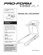 Pro-Form 1350 ZLT Manuel De L'utilisateur