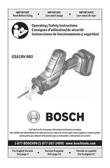 Bosch GSA18V-083 Consignes D'utilisation/De Sécurité