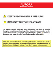 Aurora PVI-5000-TL-OUTD Manuel D'instructions