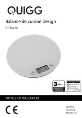 QUIGG GT-KSg-10 Notice D'utilisation