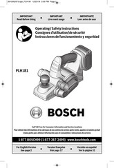 Bosch PLH181 Consignes D'utilisation/De Sécurité