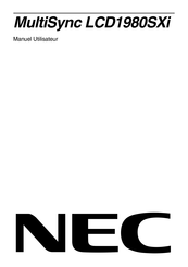 NEC MultiSync LCD1980SXi Manuel Utilisateur