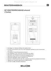 Bellcome advanced 2 families Mode D'emploi
