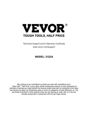 VEVOR 2123A Mode D'emploi