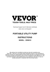 Vevor ZX50012 Manuel D'instructions