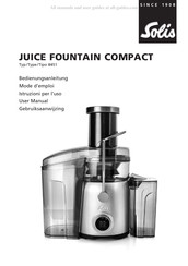 SOLIS JUICE FOUNTAIN COMPACT 8451 Mode D'emploi