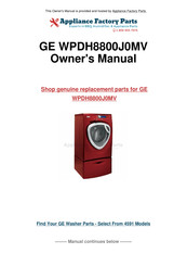 GE WPDH8800J0MV Manuel D'utilisation Et D'installation