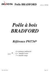Invicta BRADFORD Notice Particulière D'utilisation Et D'installation