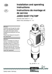 Judo EASY FILT-BP Instructions De Montage Et De Service