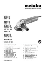 Metabo W 750-100 Notice Originale