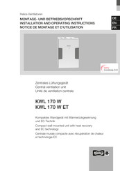Helios KWL 170 W Notice De Montage Et D'utilisation