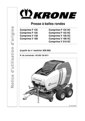Krone Comprima V 180 XC - 1 Notice D'utilisation D'origine