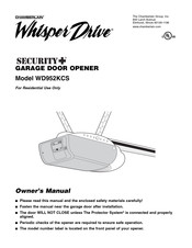 Chamberlain WhisperDrive SECURITY+ WD952KCS Manuel Du Propriétaire