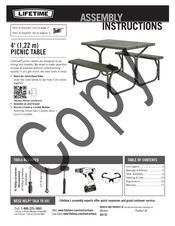 Lifetime 60135 Instructions D'assemblage