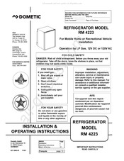 Dometic RM 4223 Mode D'emploi