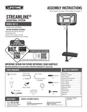 Lifetime STREAMLINE 90114 Instructions D'assemblage