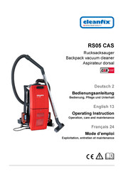 Cleanfix 025.500 Mode D'emploi