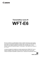 Canon WFT-E6 Manuel D'utilisation