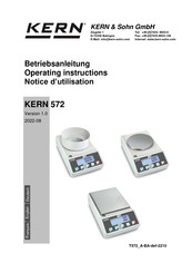 KERN&SOHN 572-43 Notice D'utilisation