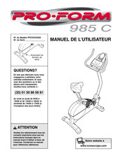 Pro-Form 985 C Manuel De L'utilisateur