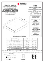 Vente Unique HESTIA 18366 Notice De Montage