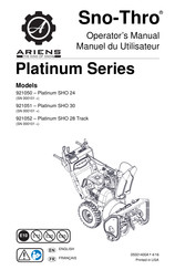 Ariens Sno-Thro Platinum 24 SHO Manuel De L'utilisateur