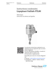 Endress+Hauser Liquiphant FailSafe FTL80 Instructions Condensées