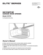 Chamberlain SECURITY+ ELITE Série Manuel Du Propriétaire