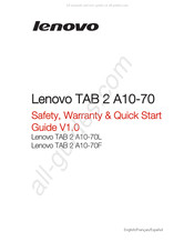 Lenovo TAB 2 A10-70L Guide De Démarrage Rapide
