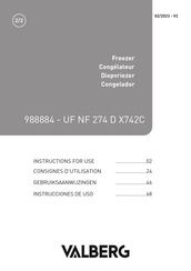Valberg UF NF 274 D X742C Consignes D'utilisation
