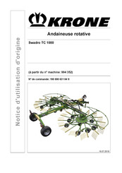 Krone Swadro TC 1000 Notice D'utilisation D'origine