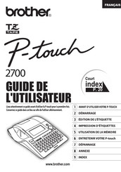 Brother P-touch PT-2700 Guide De L'utilisateur