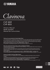 Yamaha Clavinova CVP-809 Mode D'emploi