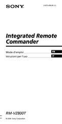 Sony RM-VZ800T Mode D'emploi