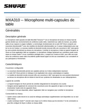 Shure MXA310 Manuel D'utilisation