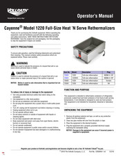 Vollrath CAYENNE 72023 Manuel D'utilisation