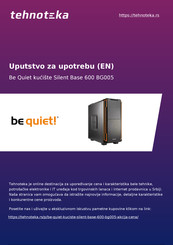 BE QUIET! Silent Base 600 WINDOW ORANGE Manuel D'utilisation