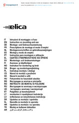 Elica LOL BL/A/60 Prescriptions De Montage Et Mode D'emploi