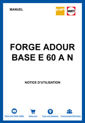 Forge Adour BASE E 60 I Manuel
