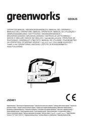 GreenWorks GD24JS Manuel Opérateur