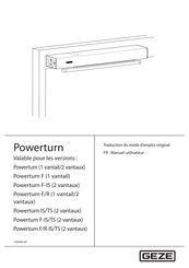 GEZE Powerturn F/R-IS/TS Manuel De L'utilisateur